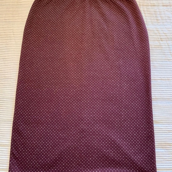 Free People Dresses & Skirts - Free People Pencil Skirt Burgundy Polka Dot Knit in Size Large
